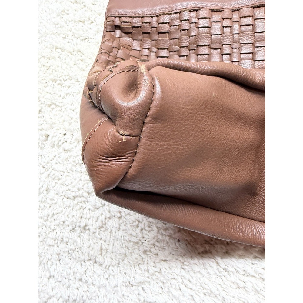 Montana Co Brown Woven Faux Leather Shoulder Bag Purse EUC - Picture 5 of 10